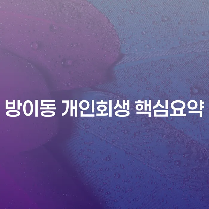 방이동 개인회생 핵심요약
