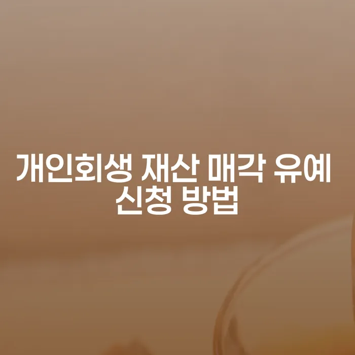 개인회생 재산 매각 유예 신청 방법이 궁금하신가요?