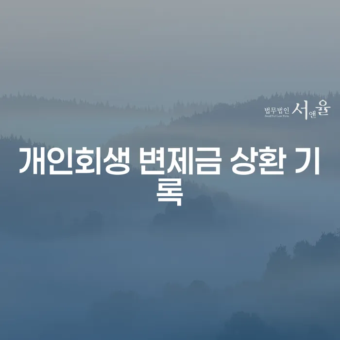 개인회생 변제금 상환 기록, 어떻게 관리하고 성공적으로 마무리할까요?