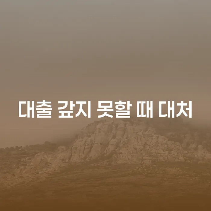 대출을 갚지 못할 때 어떻게 대처해야 할까요?